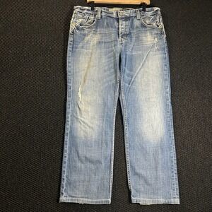 BKE Denim Tyler Straight Blue Light Wash Cowboy Western Denim‎ Jeans Men's 38R